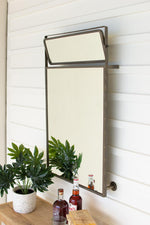 Kalalou CQ7477 Metal Framed Wall Mirror With Top Rotating Mirror