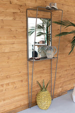 Kalalou CQ7486 Metal Framed Mirror With Wall Shelving Unit