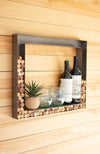 Industrial Metal Wall Bar and Wine Cork Display Rack – Gunmetal by Kalalou