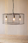 Kalalou CQ7499 Double Barrel Wire Mesh Hanging Pendant Light