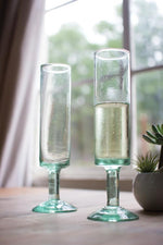 Kalalou CRL4221 Recycled Glass Champagne Flute - Mod
