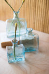 Aqua Recycled Glass Bud Vase Set – Hand-Blown Trio