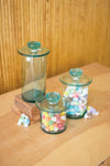 Kalalou CRL6069 Set Of Three Recycled Glass Canisters - Clear