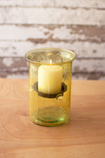 Kalalou CV1022F Mini Lemon Glass Candle Cylinders with Rustic Inserts
