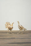 Kalalou CZG1039 Set Of Two Antique White Metal Turkeys