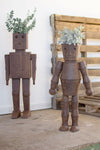 Kalalou CZG1270 Set Of Two Metal Robot Planters