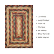 Homespice Decor 714077 - 5 x 8' Rectangular Canterbury Pure Comfort Braided Rug