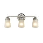 Chloe Lighting CH2Z051BN21-BL3 Hemsworth Transitional 3 Light Brushed Nickel Bath Vanity Wall Fixture White Frosted Glass 21.5`` Wide