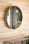 Kalalou CLL2392 Metal Round Framed Mirror with Shelves