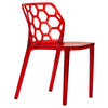 LeisureMod Modern Dynamic Dining Chair Transparent Red
