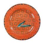 HiEnd Accents Feather Design Melamine Dinner Plate, 4 pc