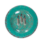 HiEnd Accents Feather Design Melamine Salad Plate, 4 pc