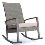 LeisureMod Duval Outdoor Wicker Rocking Chairs With Cushion