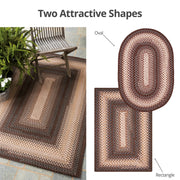 Homespice Decor 306128 8' x 10' Oval Driftwood Ultra Durable Braided Rug