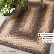 Homespice Decor 306128 8' x 10' Oval Driftwood Ultra Durable Braided Rug