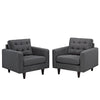Modway Empress Armchair Upholstered Fabric Set of 2