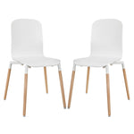 Modway Stack Dining Chairs Wood Set of 2