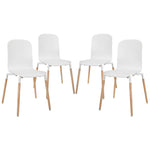 Modway Stack Dining Chairs Wood Set of 4