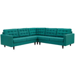 Modway Empress 3 Piece Upholstered Fabric Sectional Sofa Set