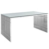 Modway Gridiron Stainless Steel Rectangle Dining Table