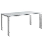 Modway Gridiron Stainless Steel Rectangle Dining Table