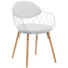 Modway EEI-1465-WHI Basket Dining Metal Armchair, White