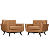 Modway Engage Leather Sofa Set