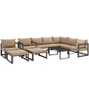 Modway Fortuna 10 Piece Outdoor Patio Sectional Sofa Set