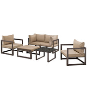 Modway Fortuna 6 Piece Outdoor Patio Sectional Sofa Set