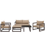 Modway Fortuna 6 Piece Outdoor Patio Sectional Sofa Set