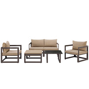 Modway Fortuna 6 Piece Outdoor Patio Sectional Sofa Set