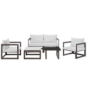 Modway Fortuna 6 Piece Outdoor Patio Sectional Sofa Set