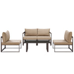 Modway Fortuna 5 Piece Outdoor Patio Sectional Sofa Set