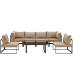 Modway Fortuna 7 Piece Outdoor Patio Sectional Sofa Set