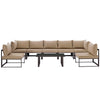 Modway Fortuna 8 Piece Outdoor Patio Sectional Sofa Set