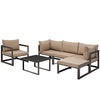 Modway Fortuna 6 Piece Outdoor Patio Sectional Sofa Set