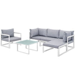 Modway Fortuna 6 Piece Outdoor Patio Sectional Sofa Set