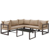 Modway Fortuna 6 Piece Outdoor Patio Sectional Sofa Set