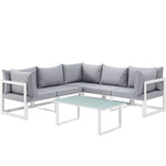 Modway Fortuna 6 Piece Outdoor Patio Sectional Sofa Set