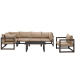 Modway Fortuna 7 Piece Outdoor Patio Sectional Sofa Set