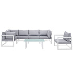 Modway Fortuna 7 Piece Outdoor Patio Sectional Sofa Set
