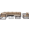 Modway Fortuna 9 Piece Outdoor Patio Sectional Sofa Set