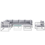 Modway Fortuna 9 Piece Outdoor Patio Sectional Sofa Set