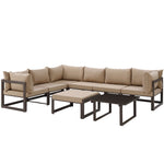 Modway Fortuna 8 Piece Outdoor Patio Sectional Sofa Set