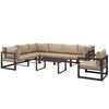 Modway Fortuna 8 Piece Outdoor Patio Sectional Sofa Set