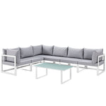 Modway EEI-1737 Fortuna 7 Piece Outdoor Patio Sectional Sofa Set
