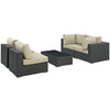 Modway Sojourn 5 Piece Outdoor Patio Sunbrella Sectional Set