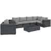Modway Summon 7 Piece Outdoor Patio Sunbrella Sectional Set