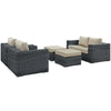 Modway Summon 5 Piece Outdoor Patio Sunbrella Sectional Set