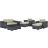 Modway Summon 8 Piece Outdoor Patio Sunbrella Sectional Set